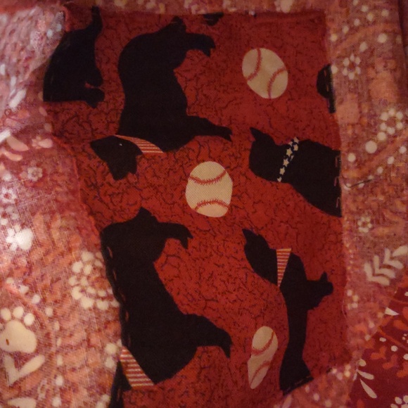 Paisley Red Black Lab Dog Print hand stitched bag - Picture 5 of 5